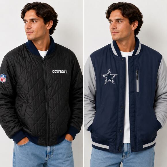 Nike Other - NIKE x NFL | Vintage Dallas Cowboys Reversible Jacket Blue Black Gray | Medium
